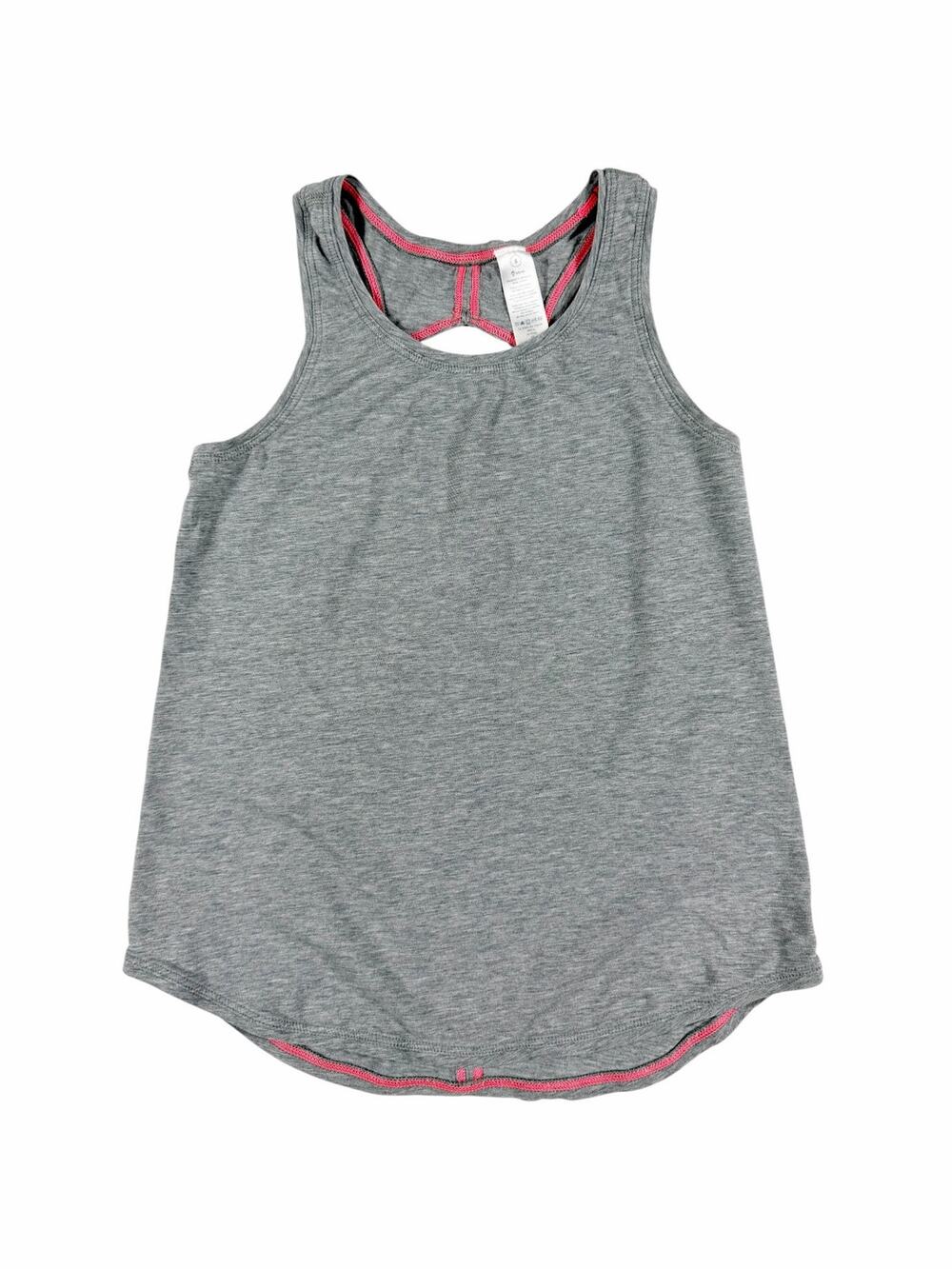 Ivivva by Lululemon Pima Cotton Racerback Tank Gray Pink Size 8